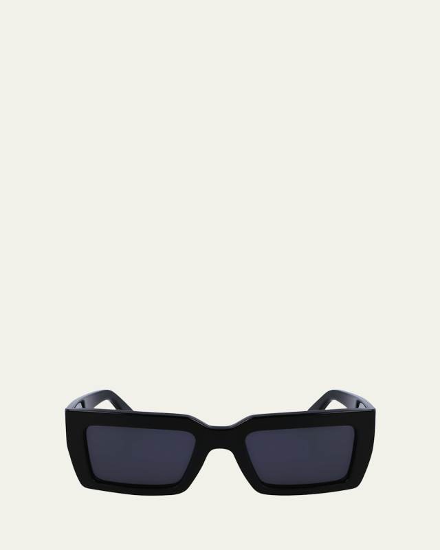 Classic Logo Acetate Rectangle Sunglasses